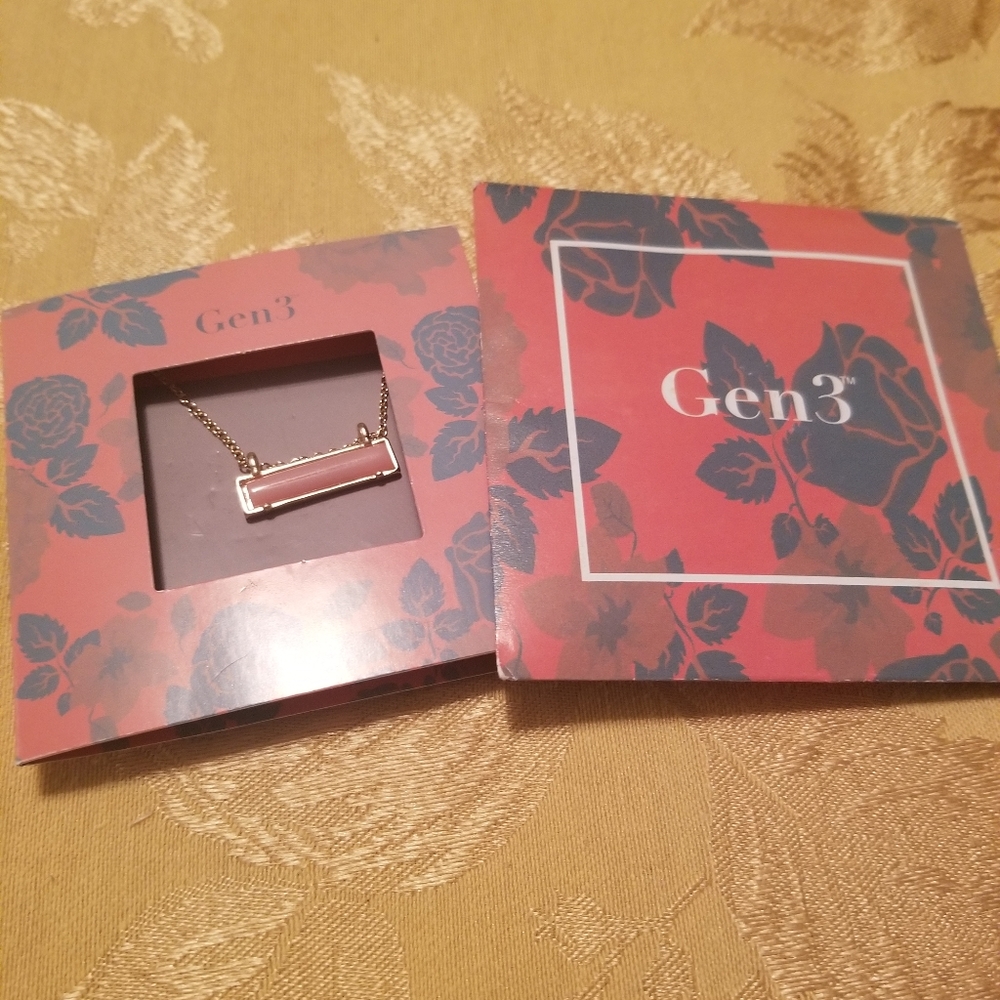 Gen3 Stella Pink Bar Necklace NIB